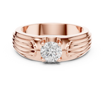 14K Solid Gold Lab Diamond Solitaire Ring, Rose Gold, view 4