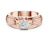 14K Solid Gold Lab Diamond Solitaire Ring, Rose Gold, view 4