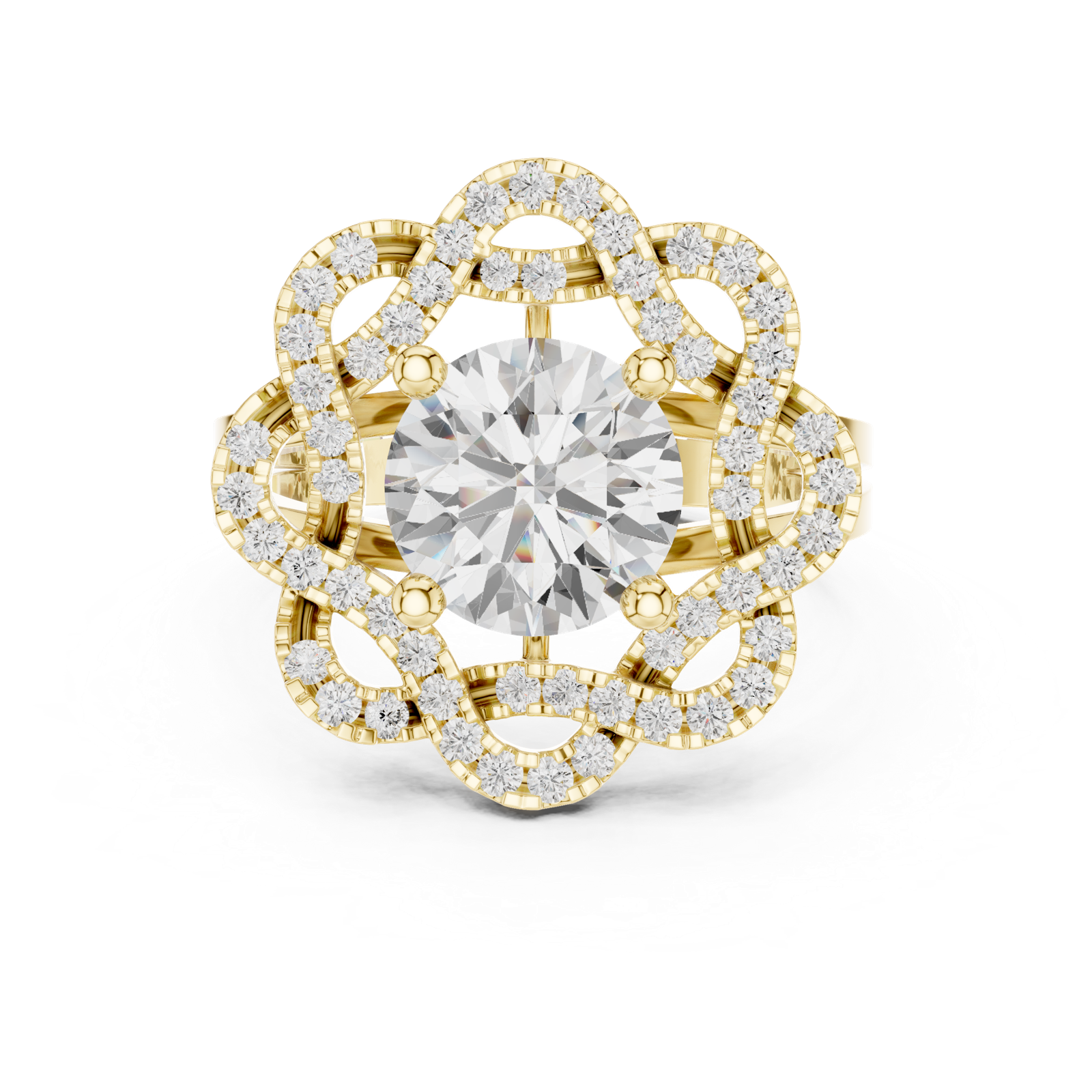 Gold Ring DDLR-404, Yellow Gold, view 4