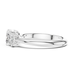 Gold Ring DDLR-044, Cushion center stone, White Gold, view 3