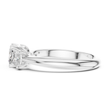 Gold Ring DDLR-044, Cushion center stone, White Gold, view 3