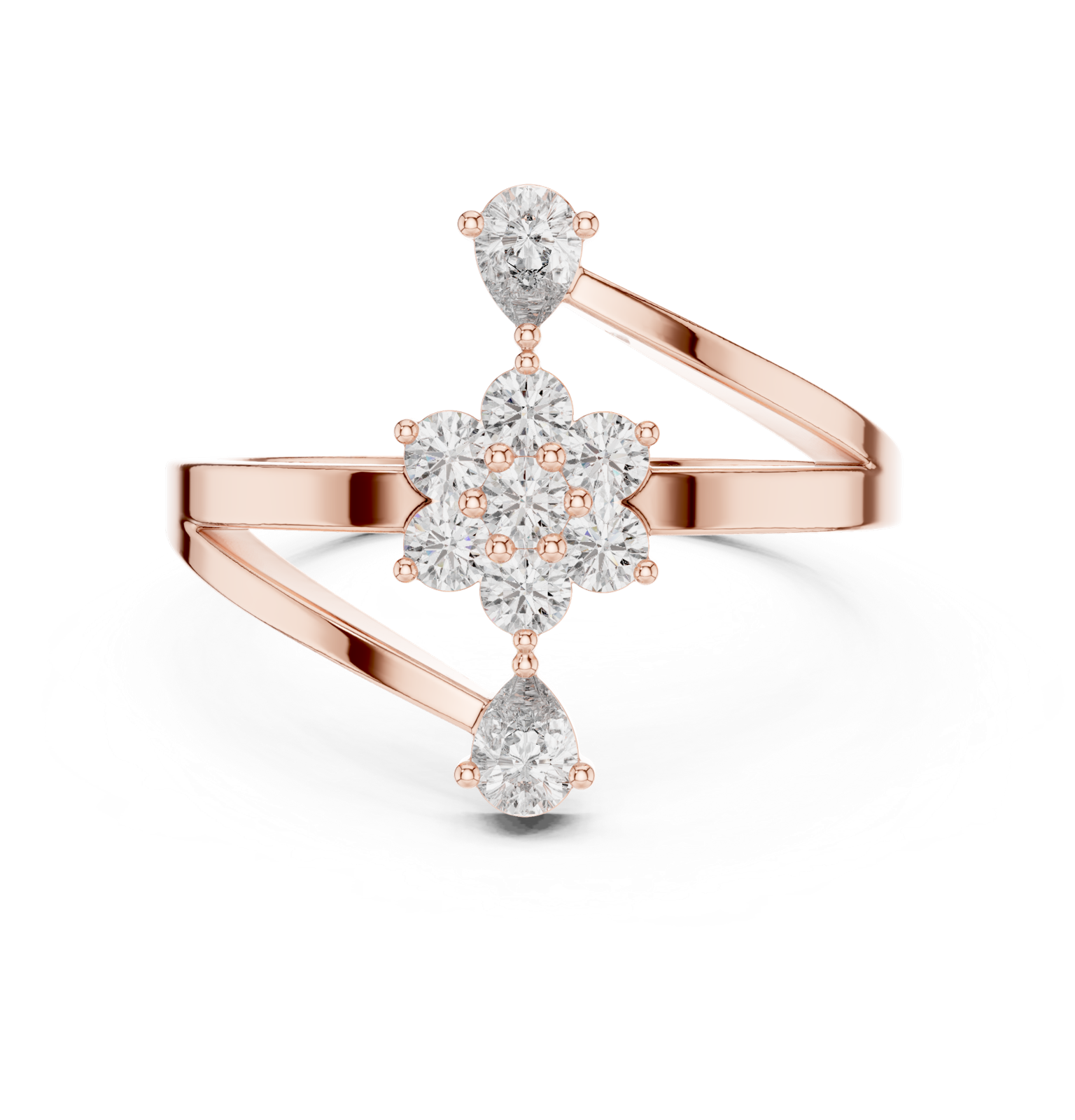 Gold Ring ALR-162, Rose Gold, view 4