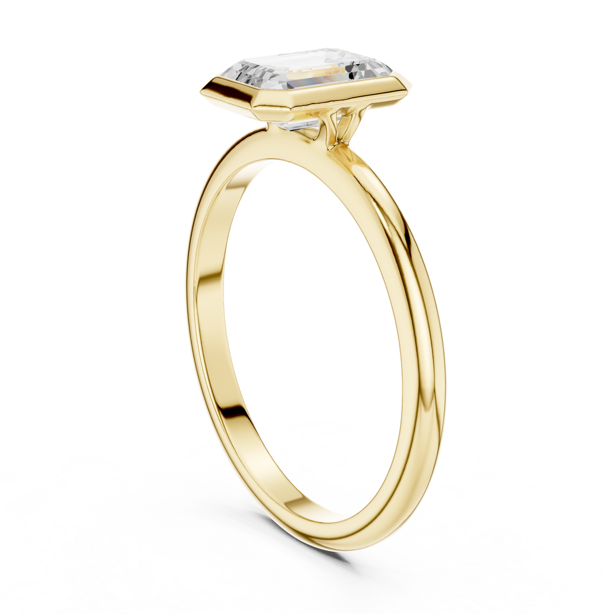 14K Solid Gold Lab Diamond Solitaire Ring, Yellow Gold, view 1
