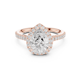 Gold Ring DDLR-255, Pear center stone, Rose Gold, view 4