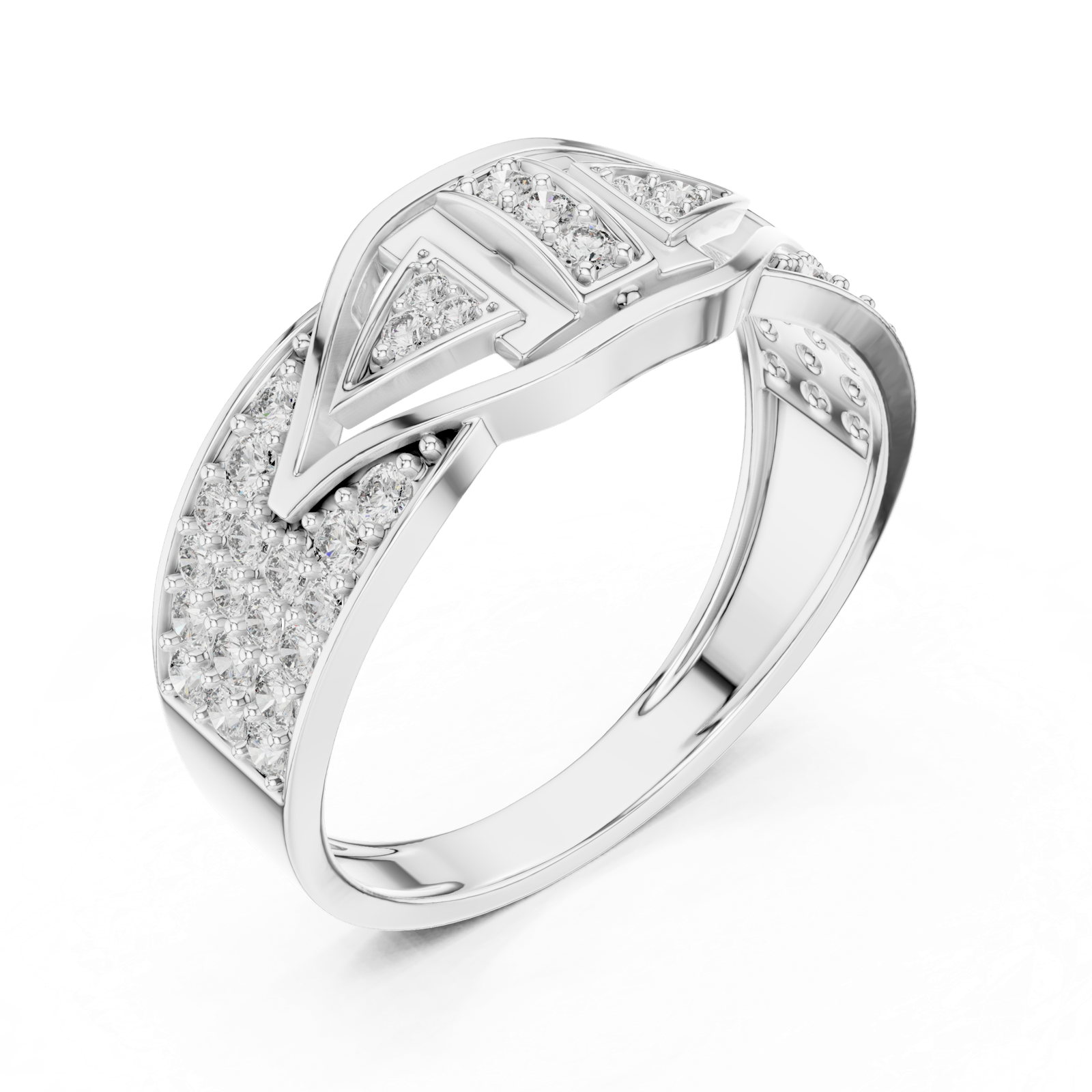 Gold Ring LR-01 (24), White Gold, view 2