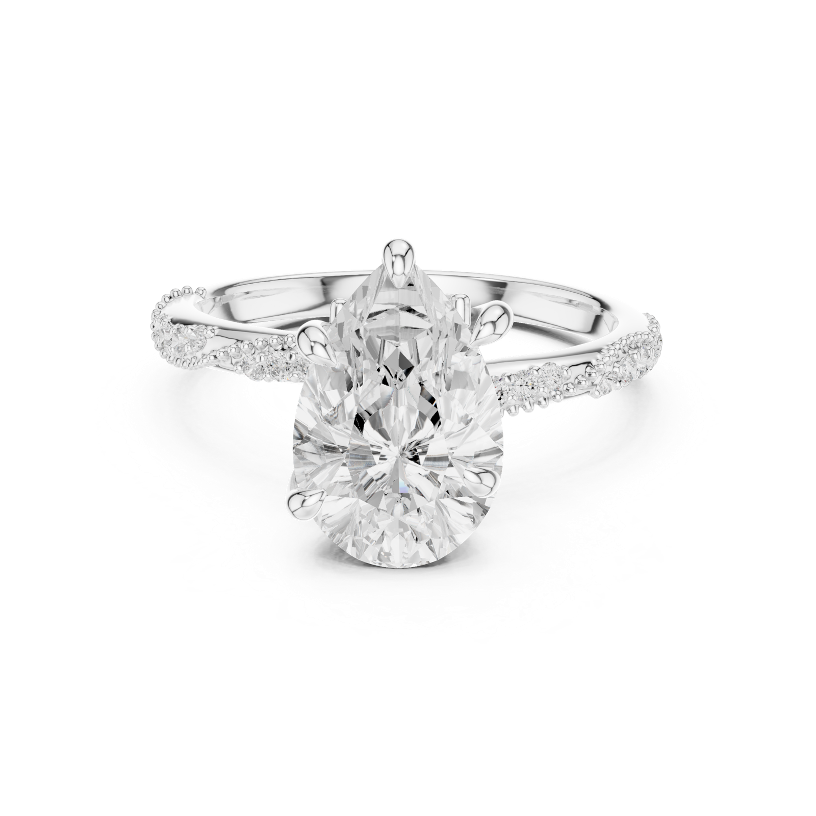 Gold Ring DDLR-966, White Gold, view 4