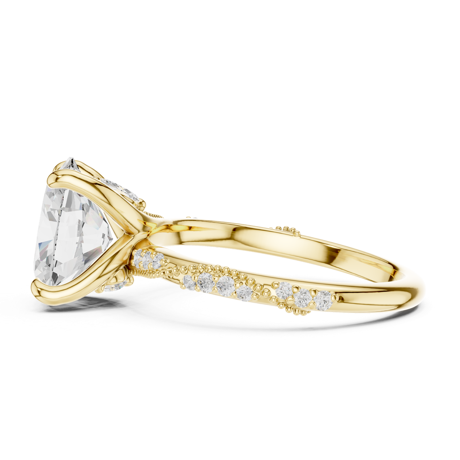 Gold Ring DDLR-965, Yellow Gold, view 3