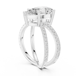 Gold Jewelry L36-25, Pear center stone, White Gold, view 1