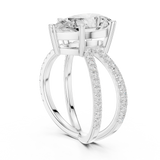 Gold Jewelry L36-25, Pear center stone, White Gold, view 1