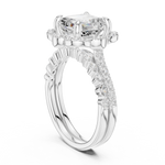 Gold Ring, Asscher center stone, White Gold, view 1