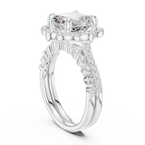 Gold Ring, Asscher center stone, White Gold, view 1