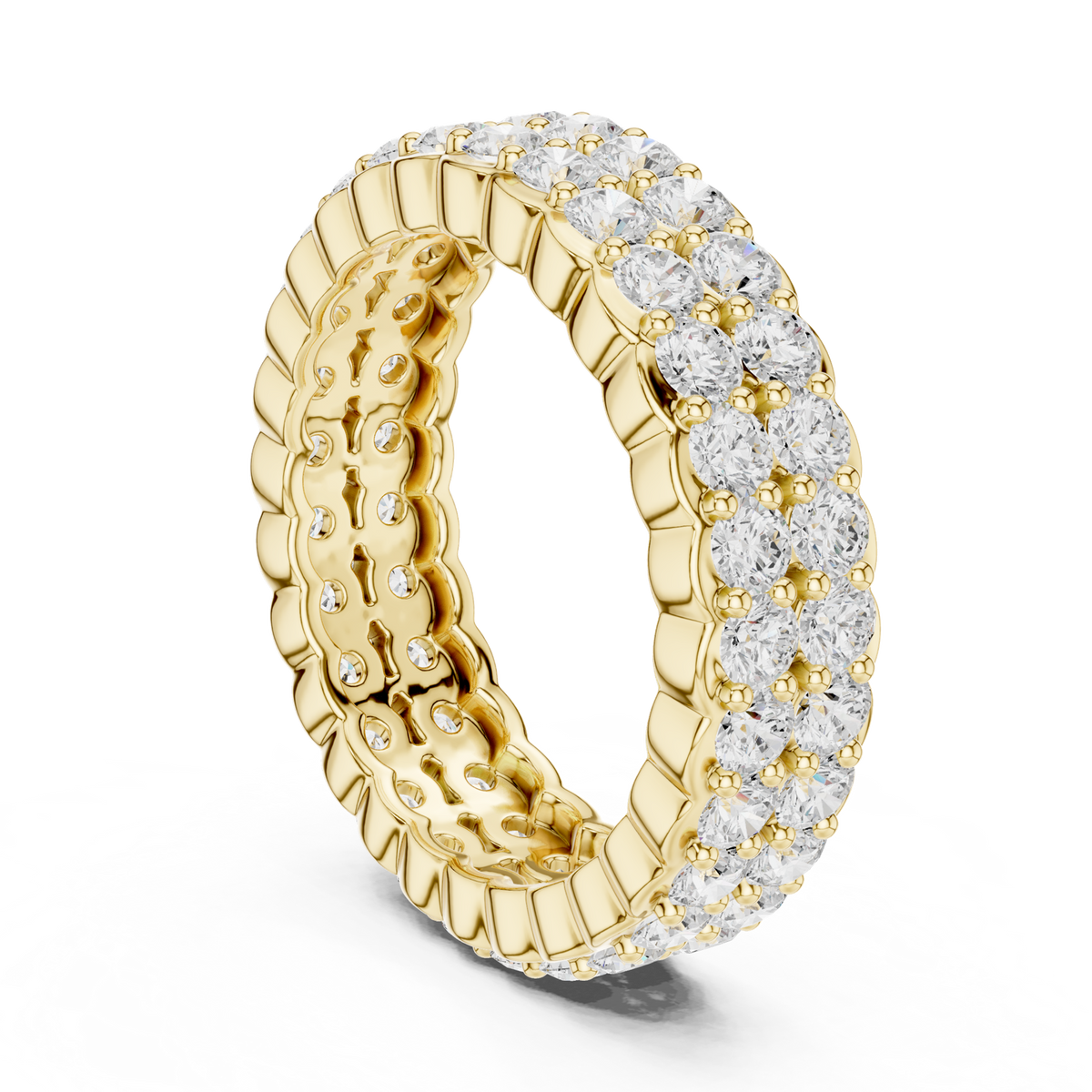 14K Solid Gold Lab Diamond Eternity Ring, Yellow Gold, view 1