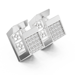 Gold Earrings L03-5, White Gold, view 2