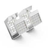 Gold Earrings L03-5, White Gold, view 2