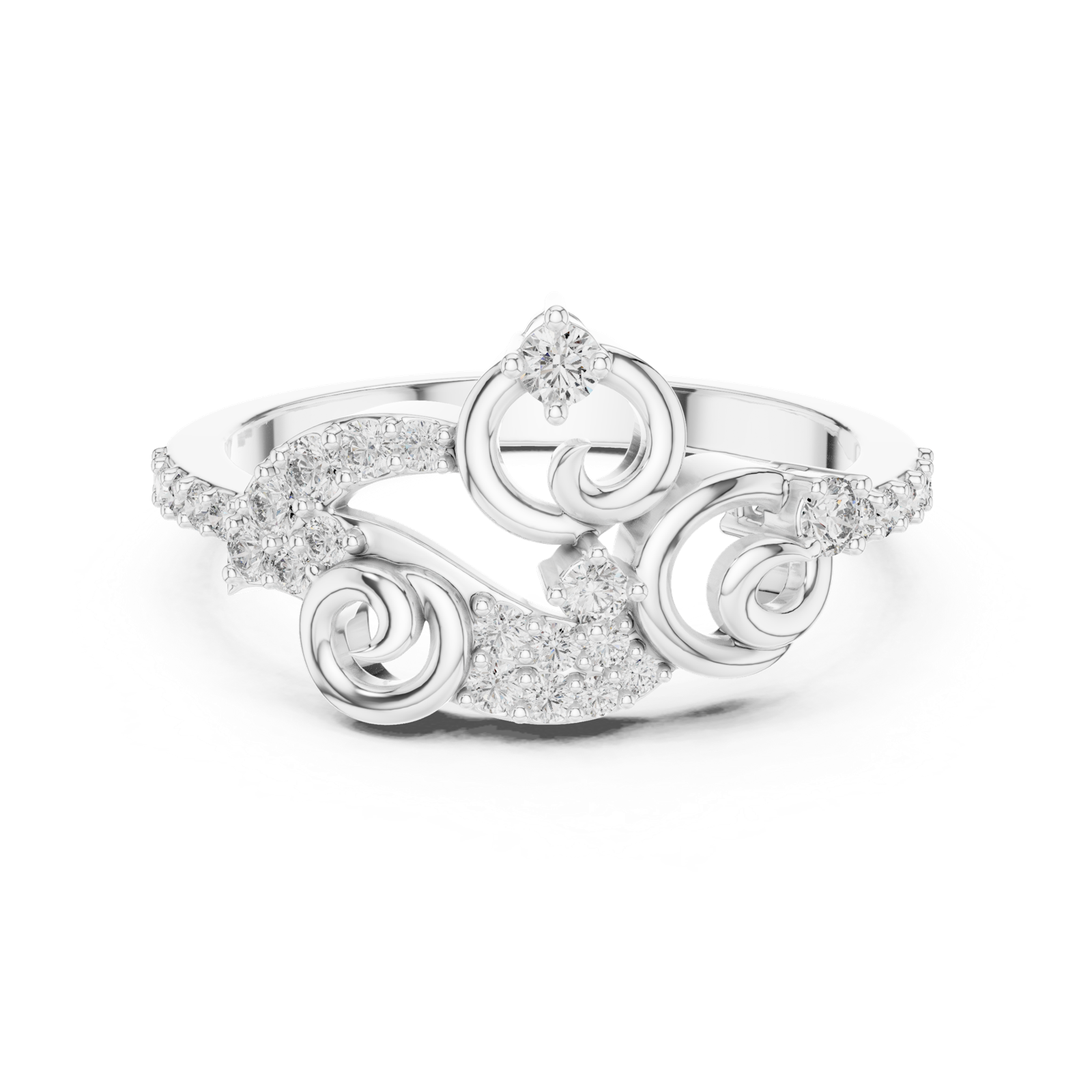 Gold Ring LR-01 (76), White Gold, view 4