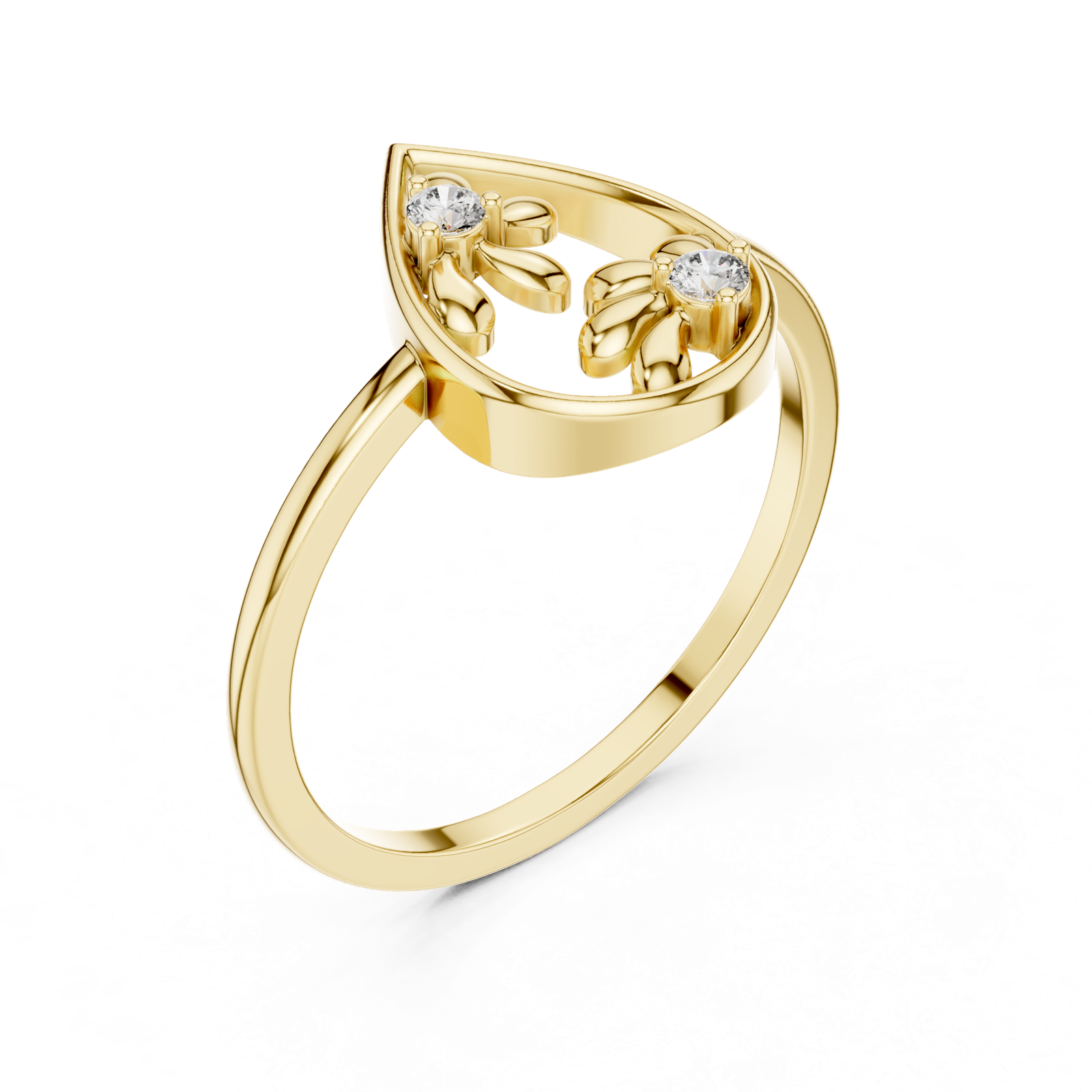 Gold Ring DR-6256, Yellow Gold, view 2