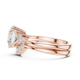 Gold Ring DDLR-440, Round center stone, Rose Gold, view 3
