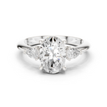 Gold Jewelry L35-66, Oval center stone, White Gold
