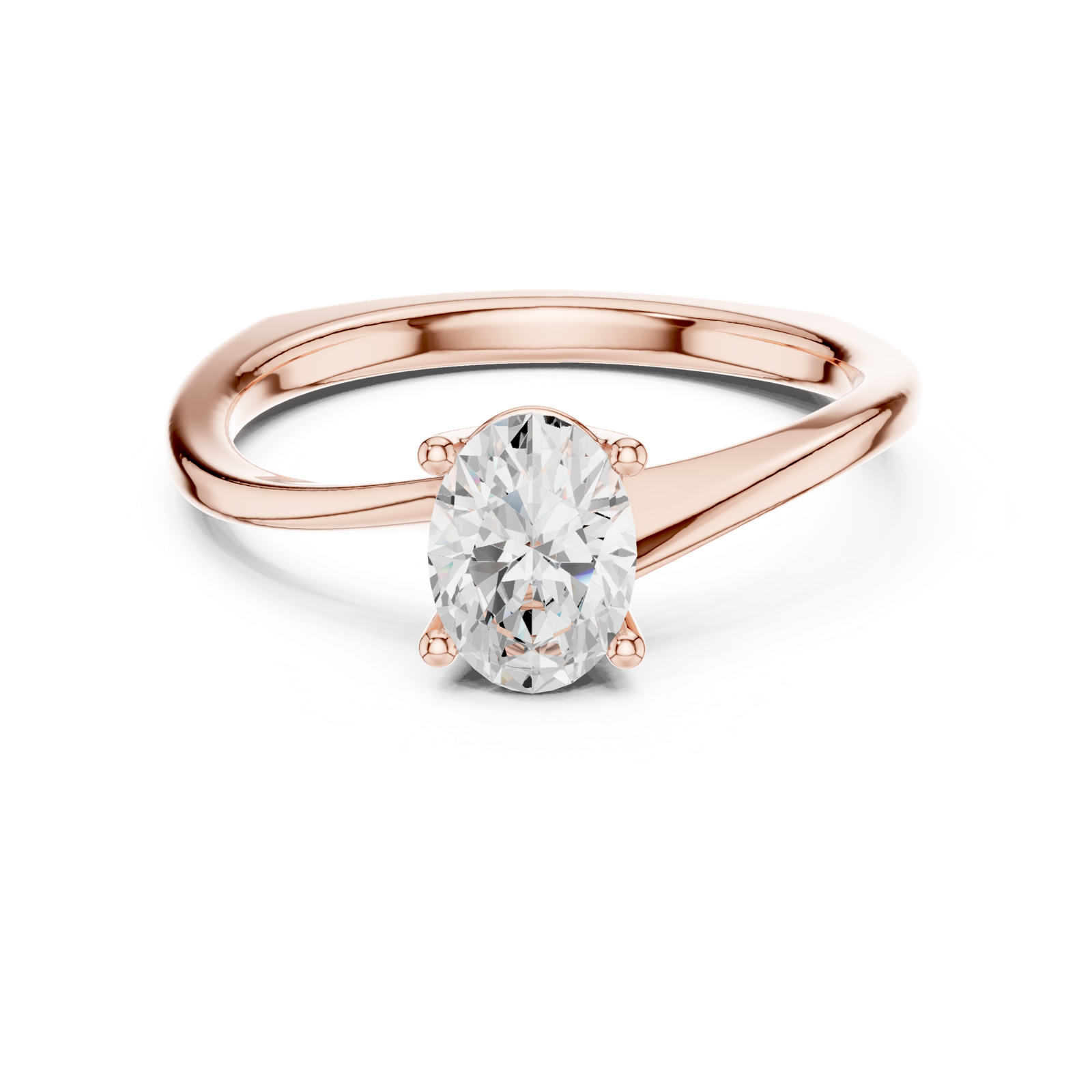 Gold Ring DDLR-478, Rose Gold, view 4