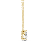 Gold Jewelry DDPO-001, Pear center stone, Yellow Gold, view 3