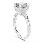 Gold Ring, Asscher center stone, White Gold, view 1