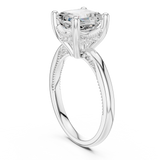 Gold Ring, Asscher center stone, White Gold, view 1