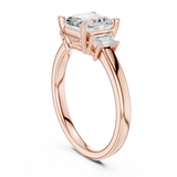 Gold Ring DDLR-038, Asscher center stone, Rose Gold, view 1
