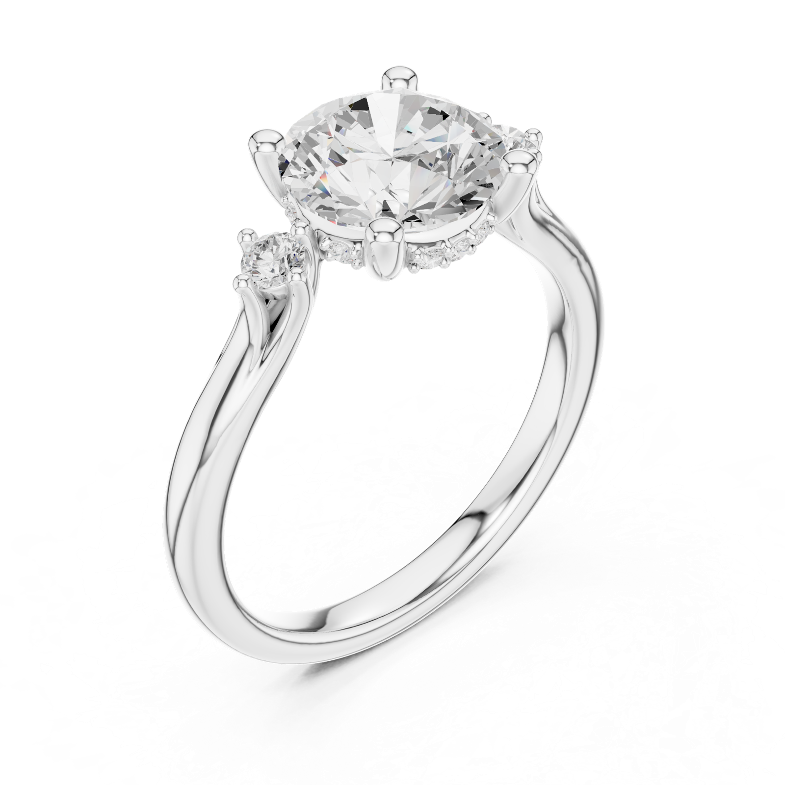 Gold Ring DDLR-975, White Gold, view 2