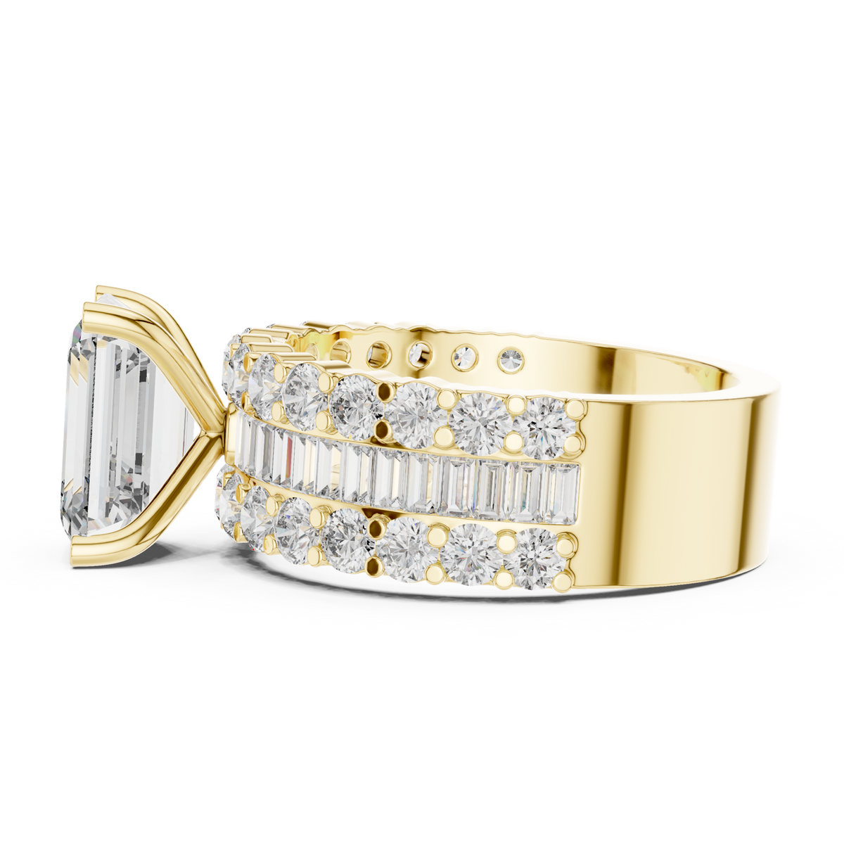 14K Solid Gold Lab Diamond Solitaire Ring, Yellow Gold, view 3
