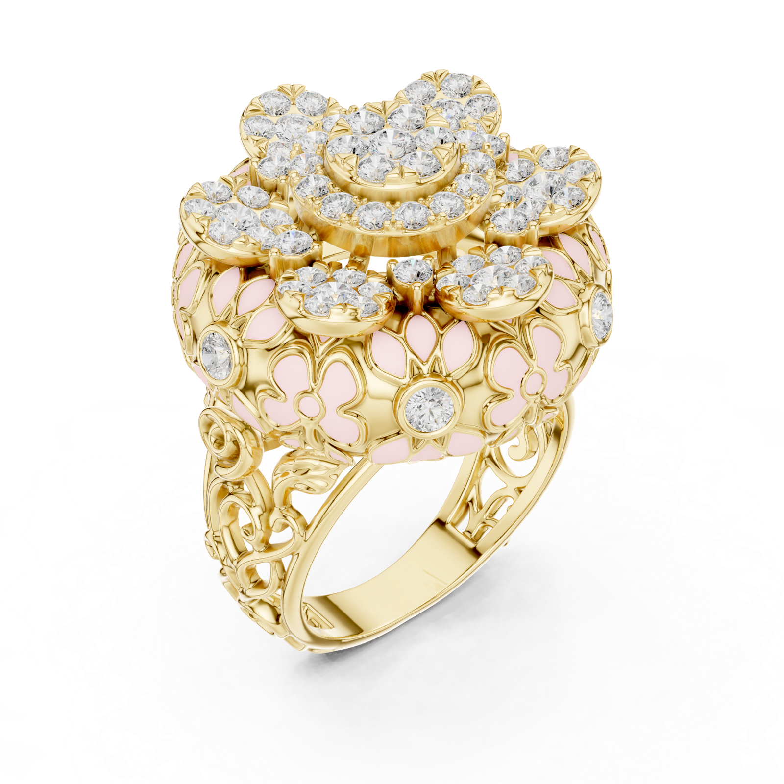 Gold Ring DDLR-767, Yellow Gold, view 2