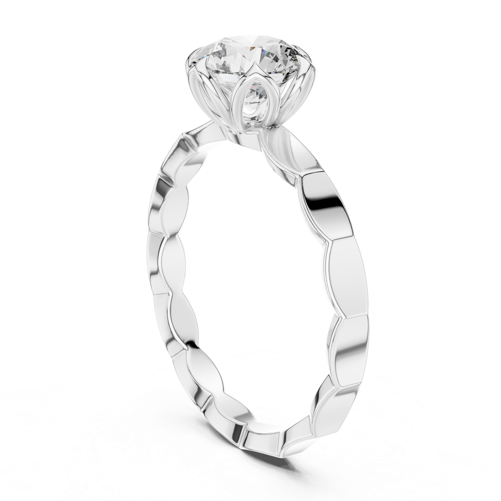 Gold Ring LR-0019, White Gold, view 1