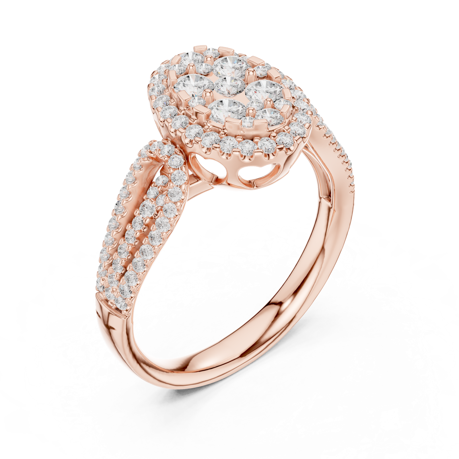 Gold Ring DDLR-758, Rose Gold, view 2