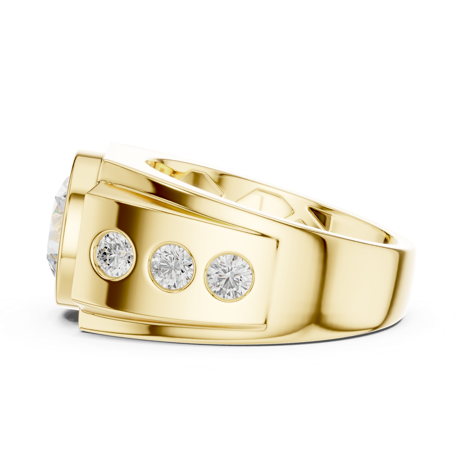 Gold Men's Ring GGR-0003, Yellow Gold, view 3