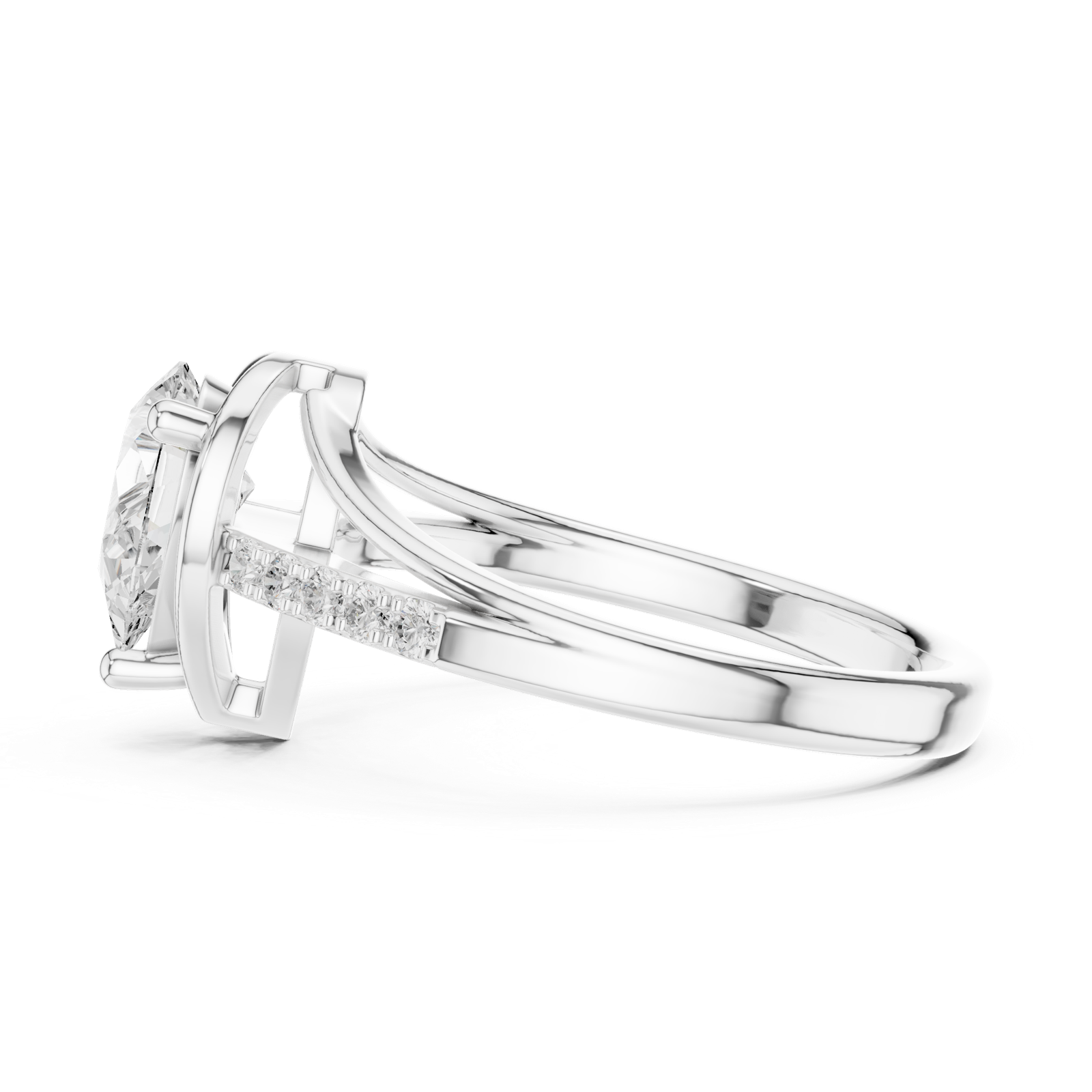 Gold Ring DDLR-473, White Gold, view 3