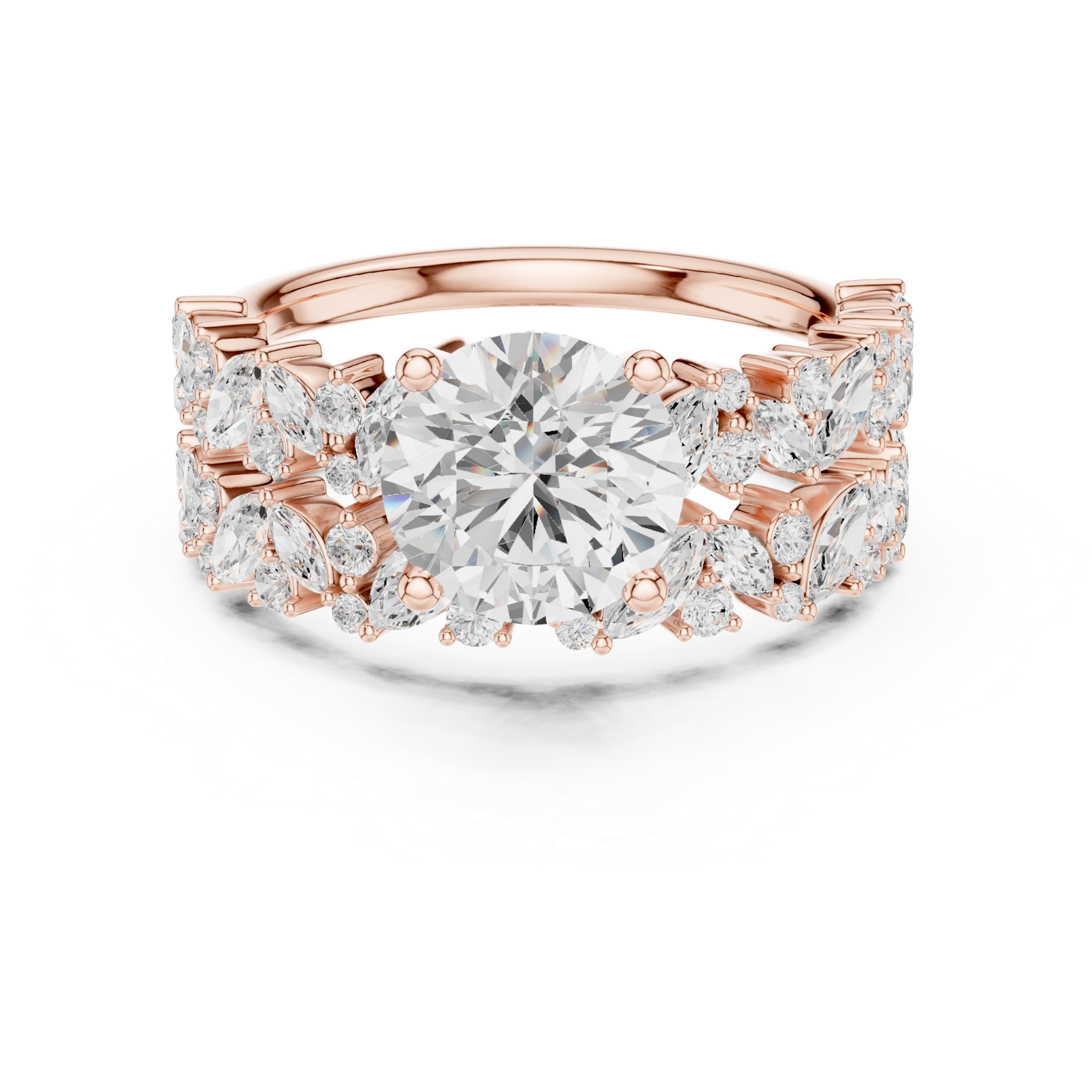 Gold Ring DDLR-939, Rose Gold, view 4