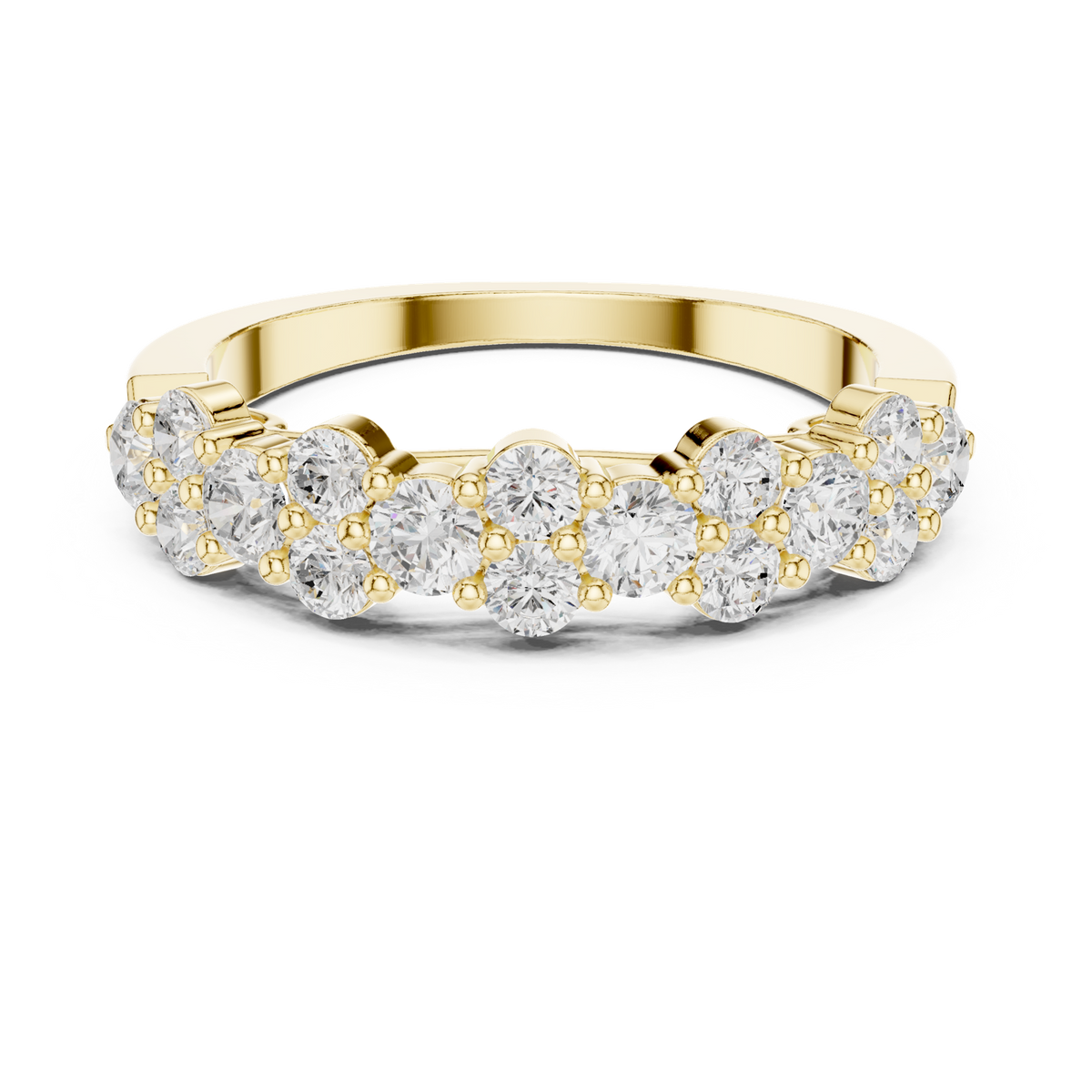 14K Solid Gold Lab Diamond Eternity Ring, Yellow Gold