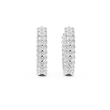 14K Solid Gold Lab Diamond Huggie Earrings, White Gold