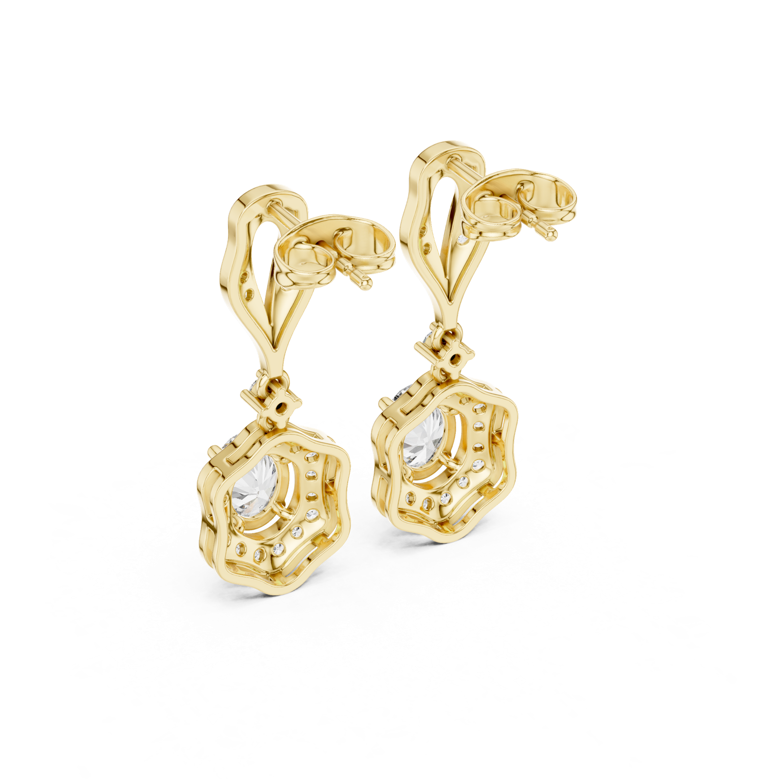 Gold Earrings 3-10013E_185, Yellow Gold, view 3