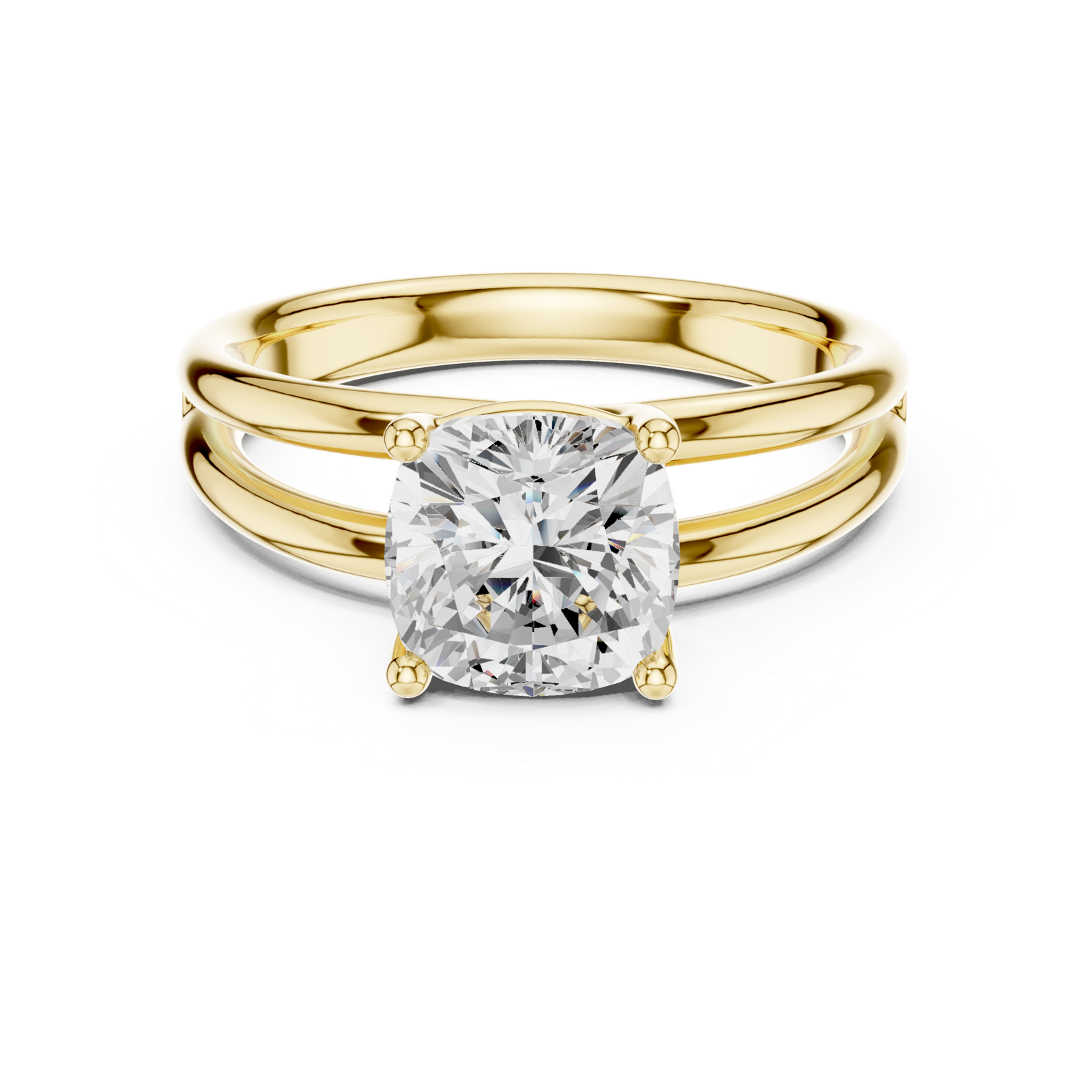 Gold Jewelry L36-9, Cushion center stone, Yellow Gold, view 4
