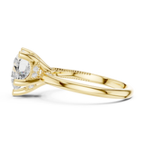 Gold Ring DDLR-175, Heart center stone, Yellow Gold, view 3
