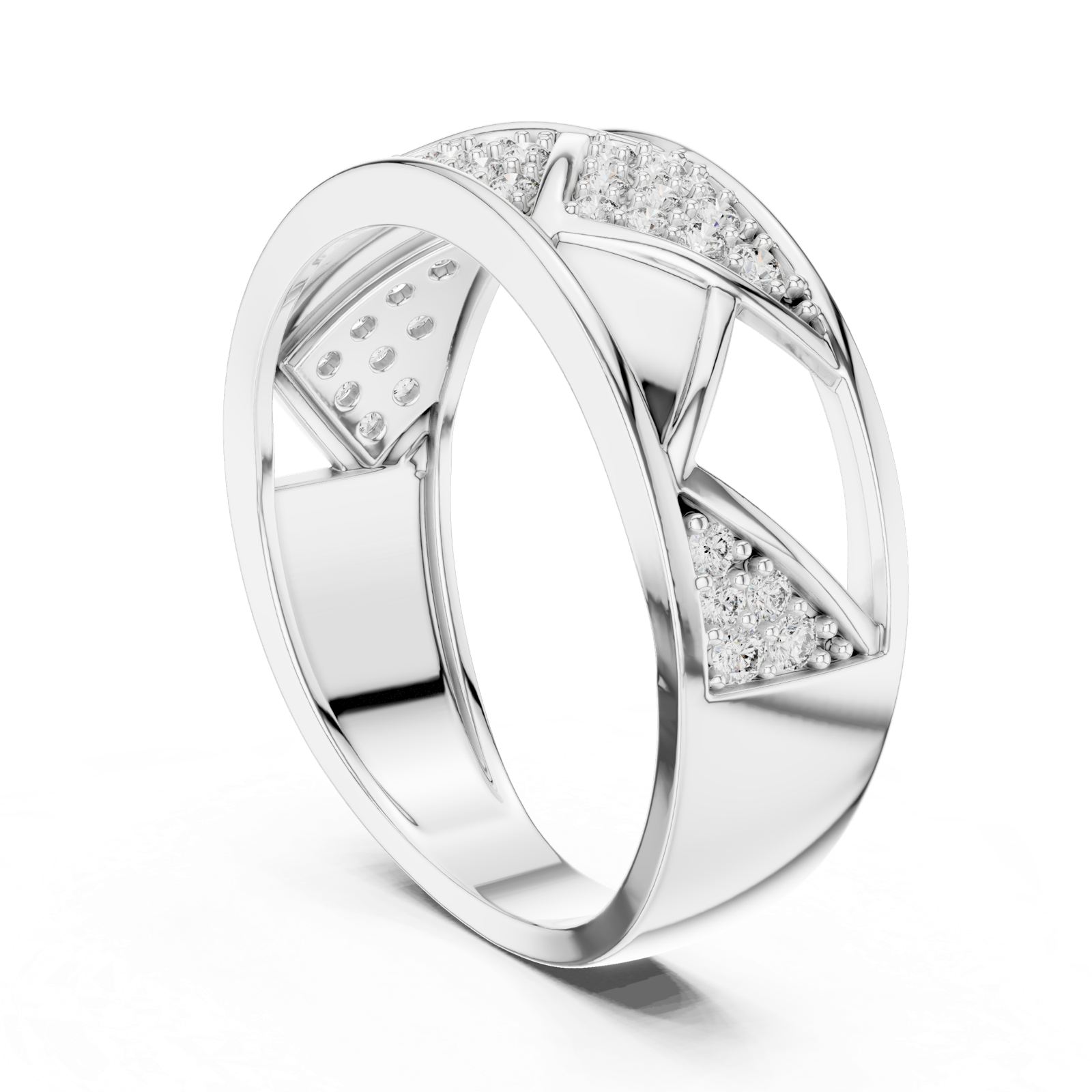 Gold Ring LR-01 (7), White Gold, view 1