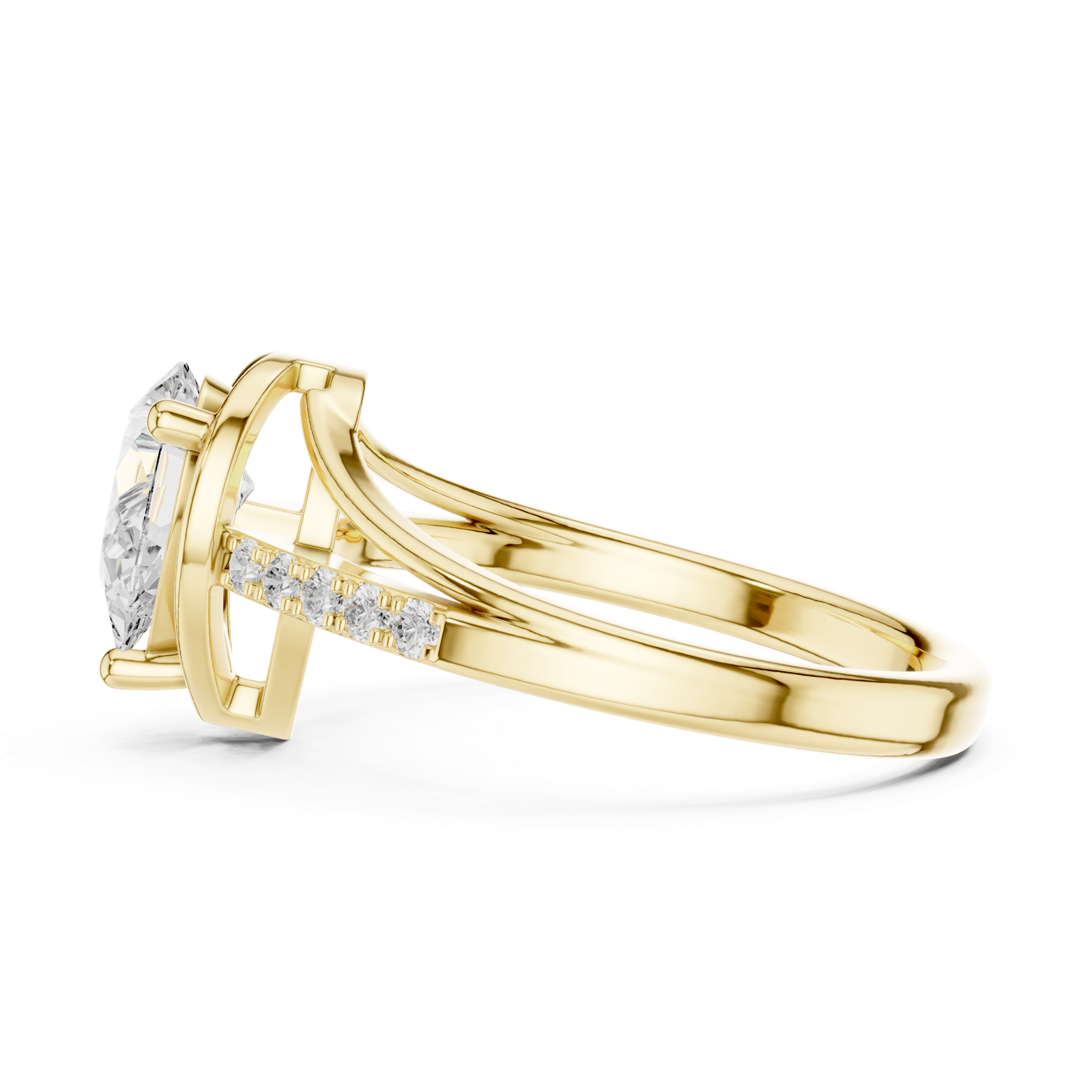 Gold Ring DDLR-473, Yellow Gold, view 3