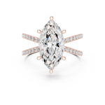 Gold Jewelry L36-25, Marquise center stone, Rose Gold, view 4