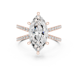 Gold Jewelry L36-25, Marquise center stone, Rose Gold, view 4
