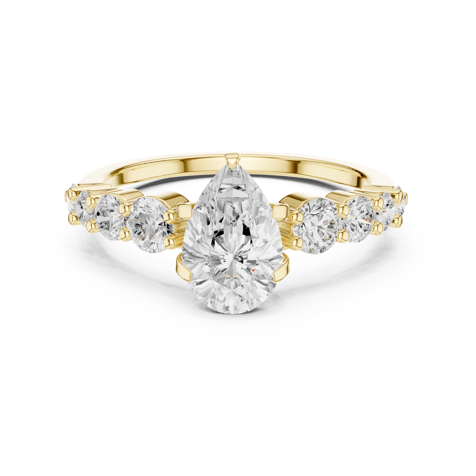 Gold Ring DDLR-1090, Yellow Gold, view 4