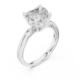 Gold Ring DDLR-175, Heart center stone, White Gold, view 2