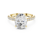 Gold Ring DDLR-258, Oval center stone, Yellow Gold, view 4