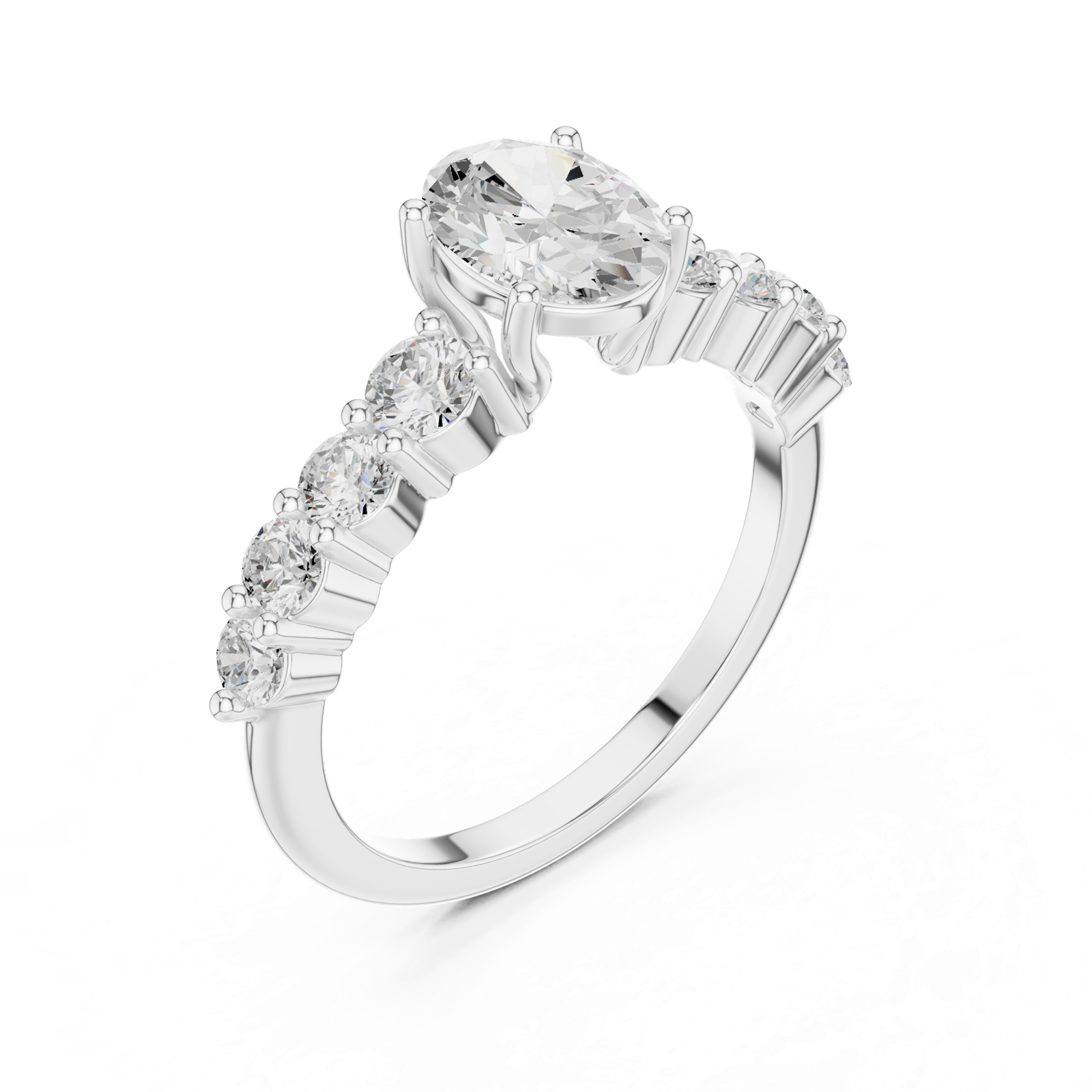 Gold Ring DDLR-1056, White Gold, view 2