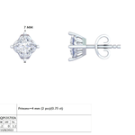 14K Solid Gold Lab Diamond Stud Earrings, Yellow Gold, view 50