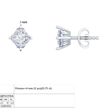14K Solid Gold Lab Diamond Stud Earrings, Yellow Gold, view 50